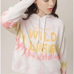 Ivory Ella Adele Wildlife Tie Dye Hoodie